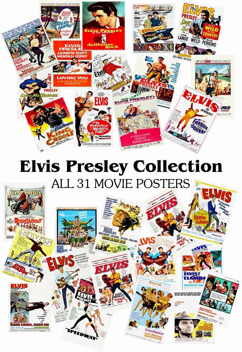 ELVIS PRESLEY - ALL 31 MOVIE POSTERS - HIGH QUALITY Photo Poster painting POSTERS GLOSS PRINTS