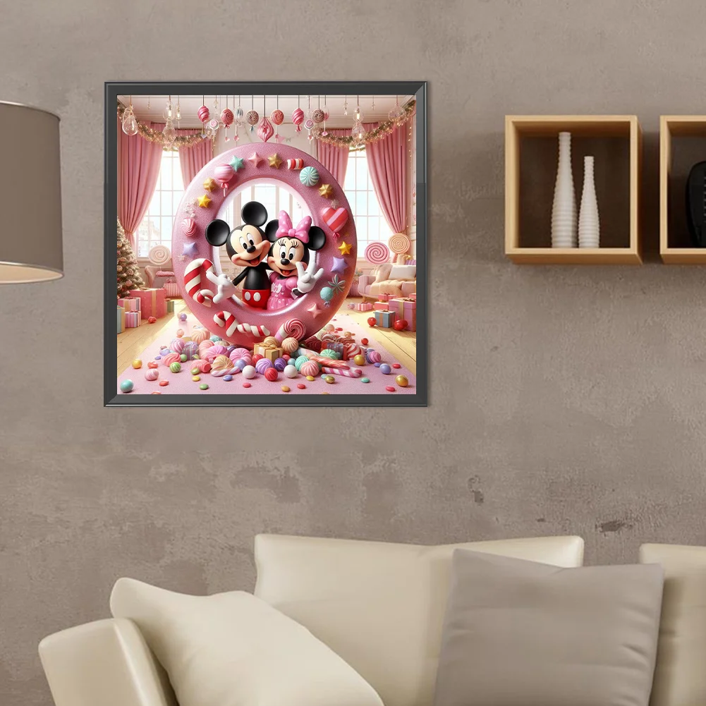 Full Round Diamond Painting 40*40cm - Mickey Minnie Alphabet