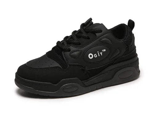 Aiertu Student Black Platform Bread Shoes for Women Couples All-match Casual Sneakerskorean Fashion Student Loose Shoes  Adult Aiertu