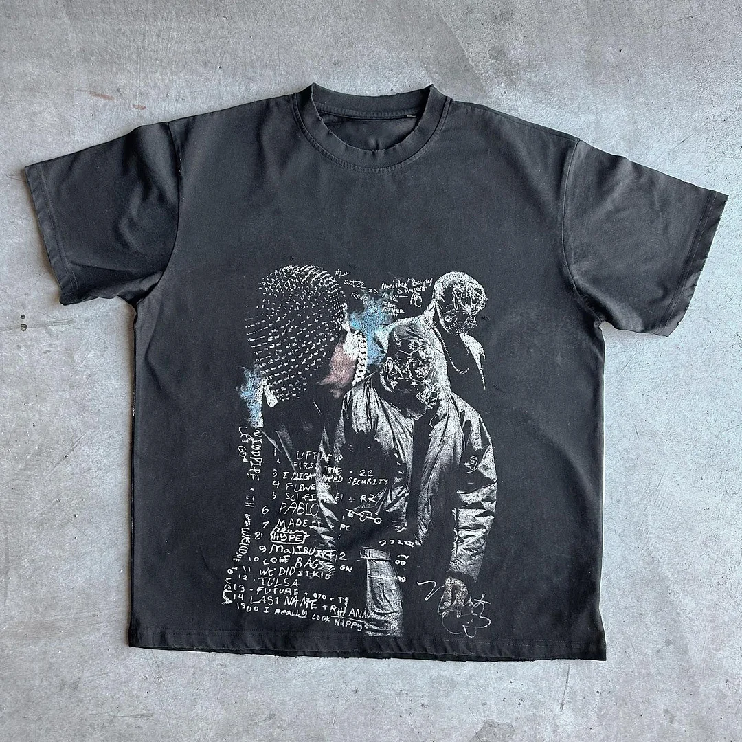 Kanye West Yeezus Print Short Sleeve T-Shirt