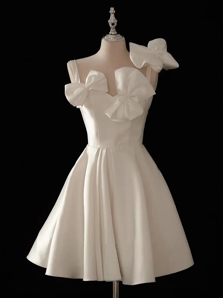 dress to impress outfits White Party French Evening Dress Women Can Wear a Certificate Registration Daily Light Luxury Niche High-End Birthday