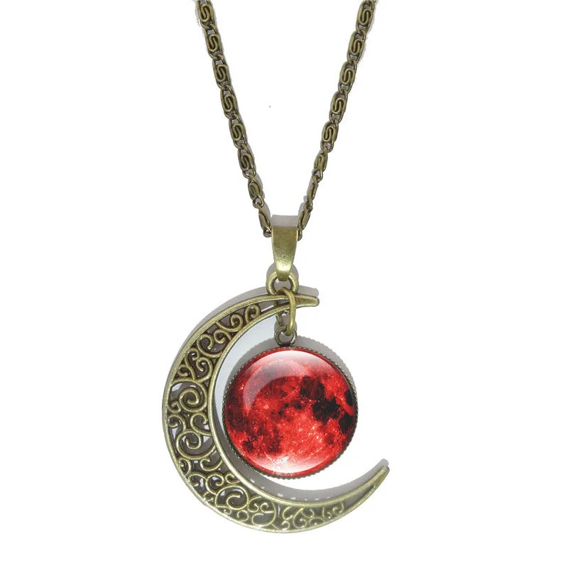 Hollow Moon Pendant Alloy All-match Necklace