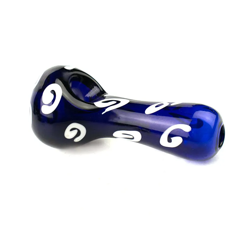 Blue glass hand pipes of different sizes