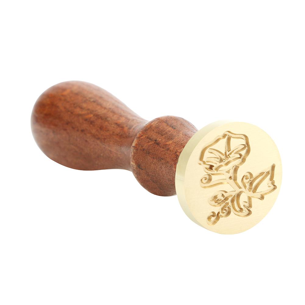 

Antique Plant Tree Wood Handle Metal Sealing Wax Stamps Card Decor (C021, 501 Original
