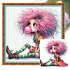 Weird Girl-11CT Stamped Cross Stitch 40*40cm/15.75*15.75in tapestrymarket
