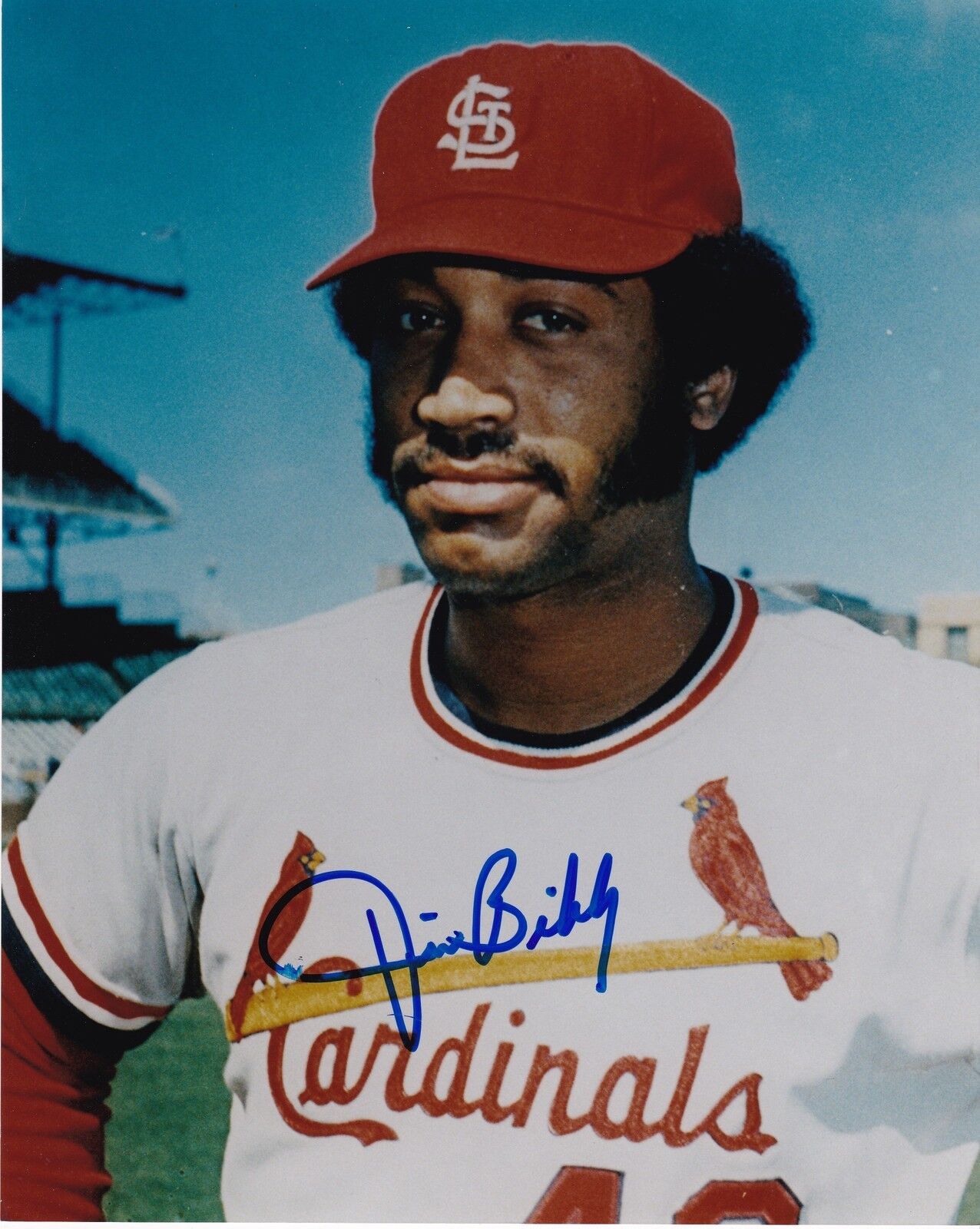 JIM BIBBY ST. LOUIS CARDINALS ACTION SIGNED 8x10