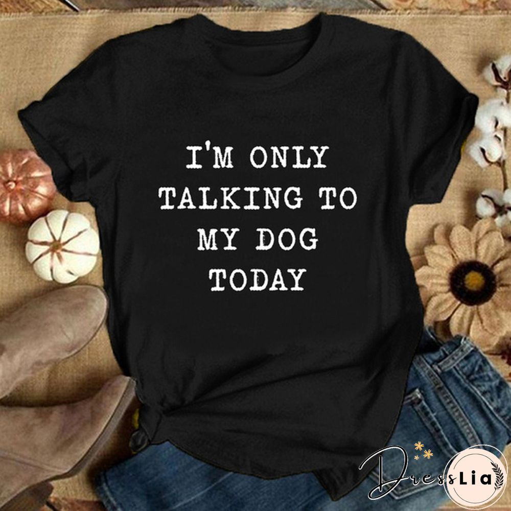 Women's Fashion Letter Printed T-shirts Girls' Funny Graphic Tee Tops Casual Crew Neck Short Sleeve Shirt Tops Laides Summer T-shirts Dog Lover Female Clothes
