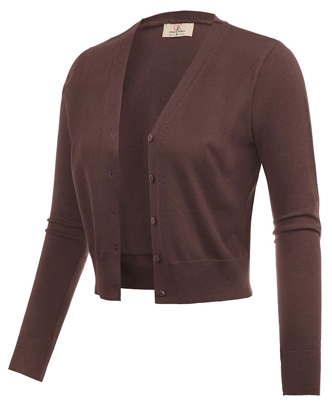 Women's Open Front Knit Cropped Bolero Shrug Cardigan Sweater Long Sleeve (S-4XL)