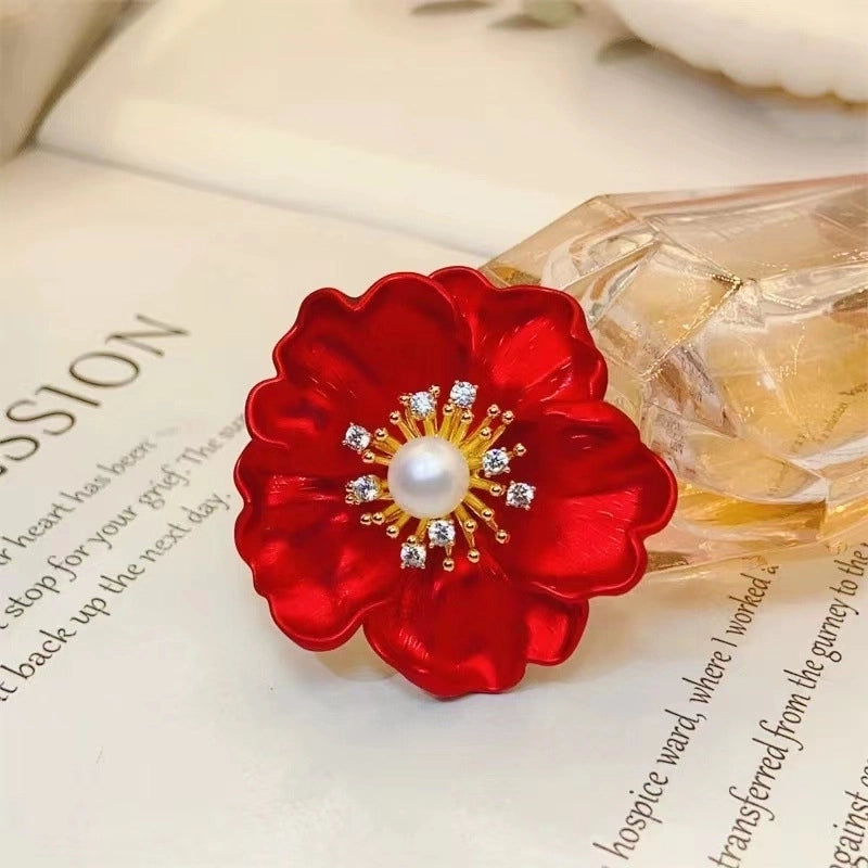Elegant Minimalist Pin Rose Flower Alloy Plating Women’s Brooches