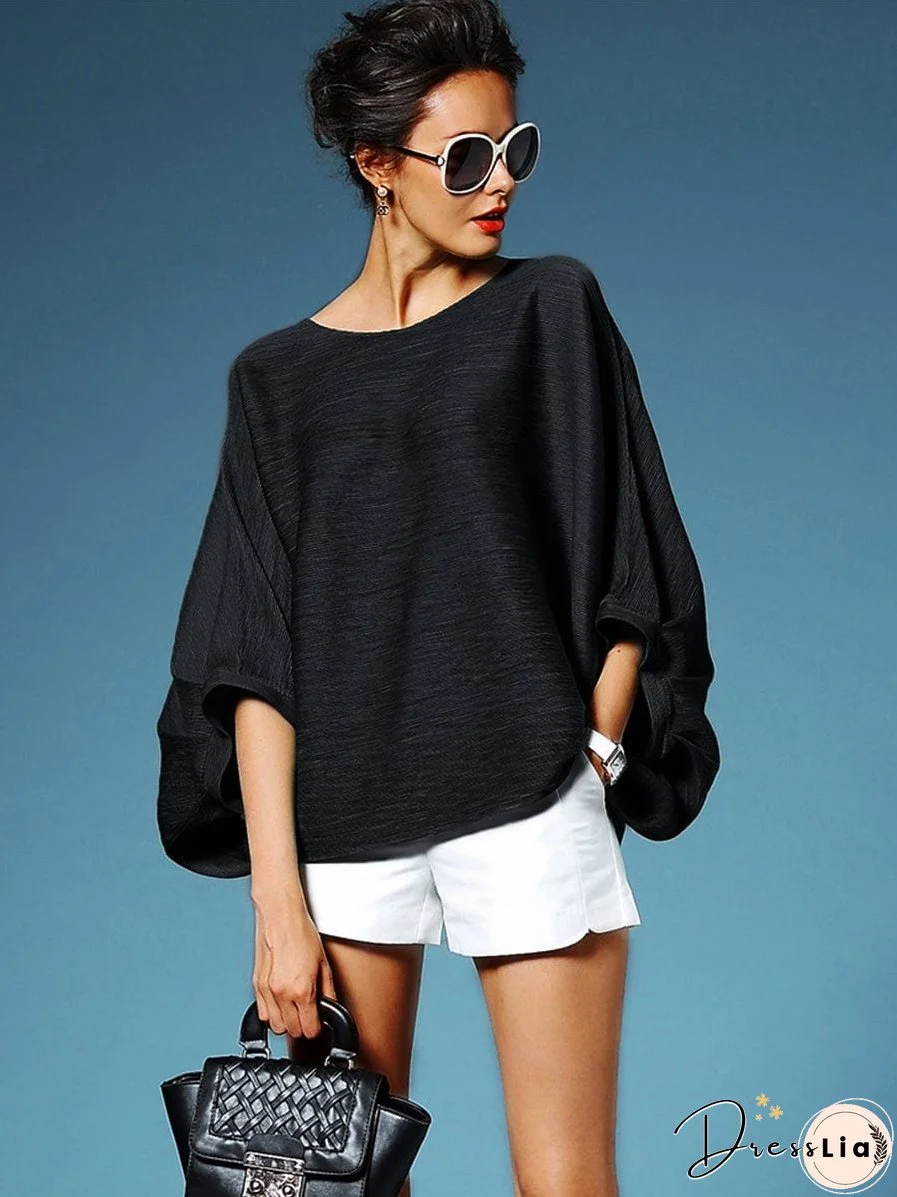 Pleated Dolman Sleeve Top