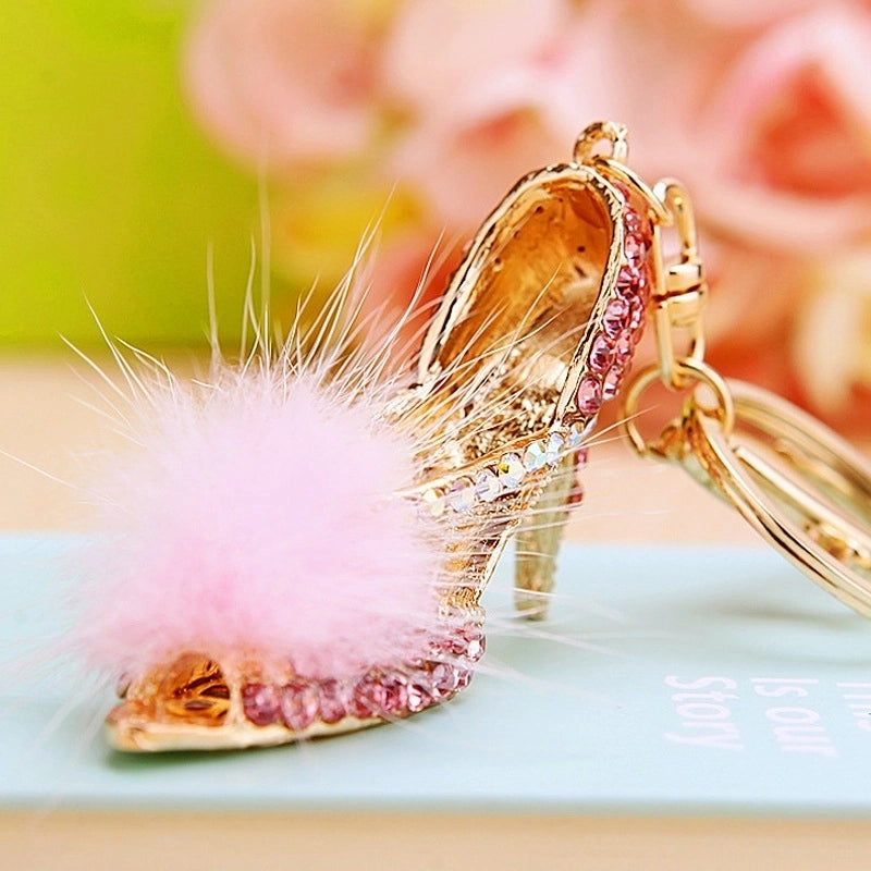 Elegant Korean Style Bag Metal Inlay Rhinestones Women’s Bag Pendant Keychain