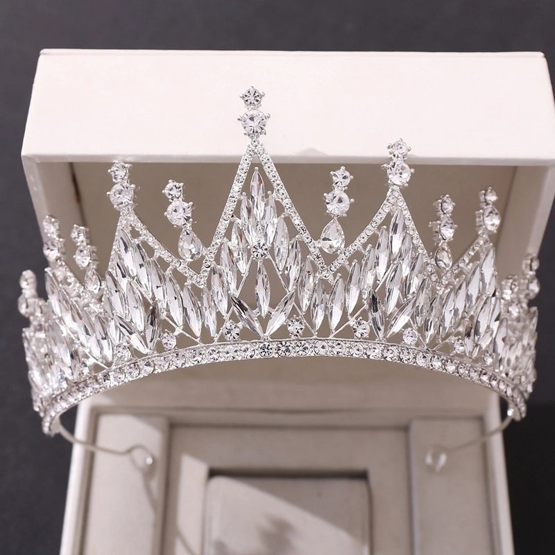 Minimalist Crown Alloy Inlay Rhinestones Crown 1 Pair