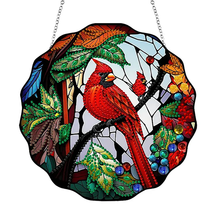Animal Acrylic Diamond Painting Art Pendant Colorful Home Windows Decor (Bird)
