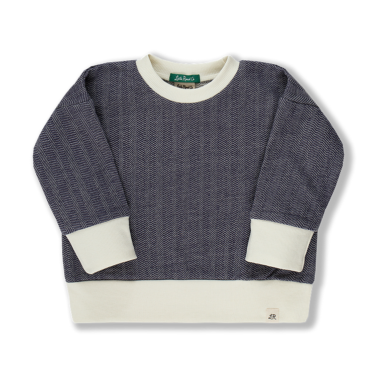 Herringbone Drop Shoulder Crewneck