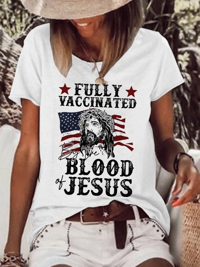 Fully Vaccinated By The Blood Of Jesus Casual Shirts & Tops