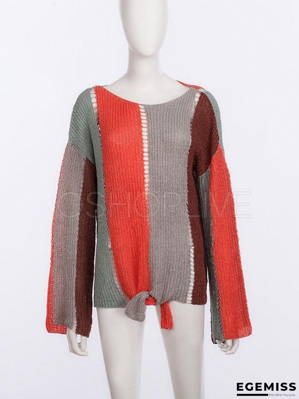 Color-block Loose Bandge Sweater | EGEMISS