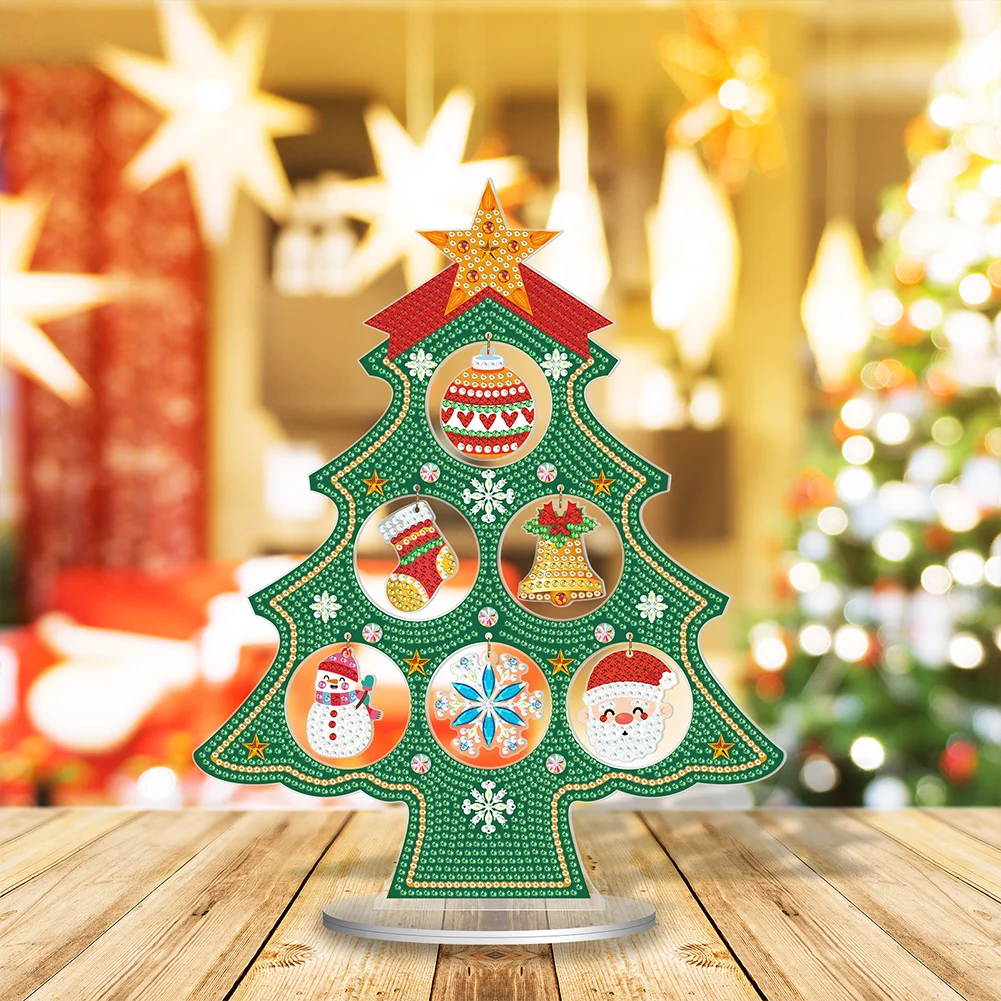 Double-sided 5D Diamond Painting Christmas Pendant Xmas Trees DIY