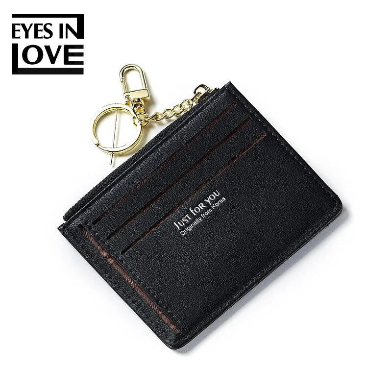 Brand Card Holder Women Soft Leather Key Chain Bag Small Card Wallets Female Organzier Mini Credit Card Case Zipper Coin Bags