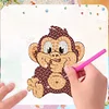 6Pcs Acryl lustiger Affe - 5d DIY Handwerk Aufkleber Magnet