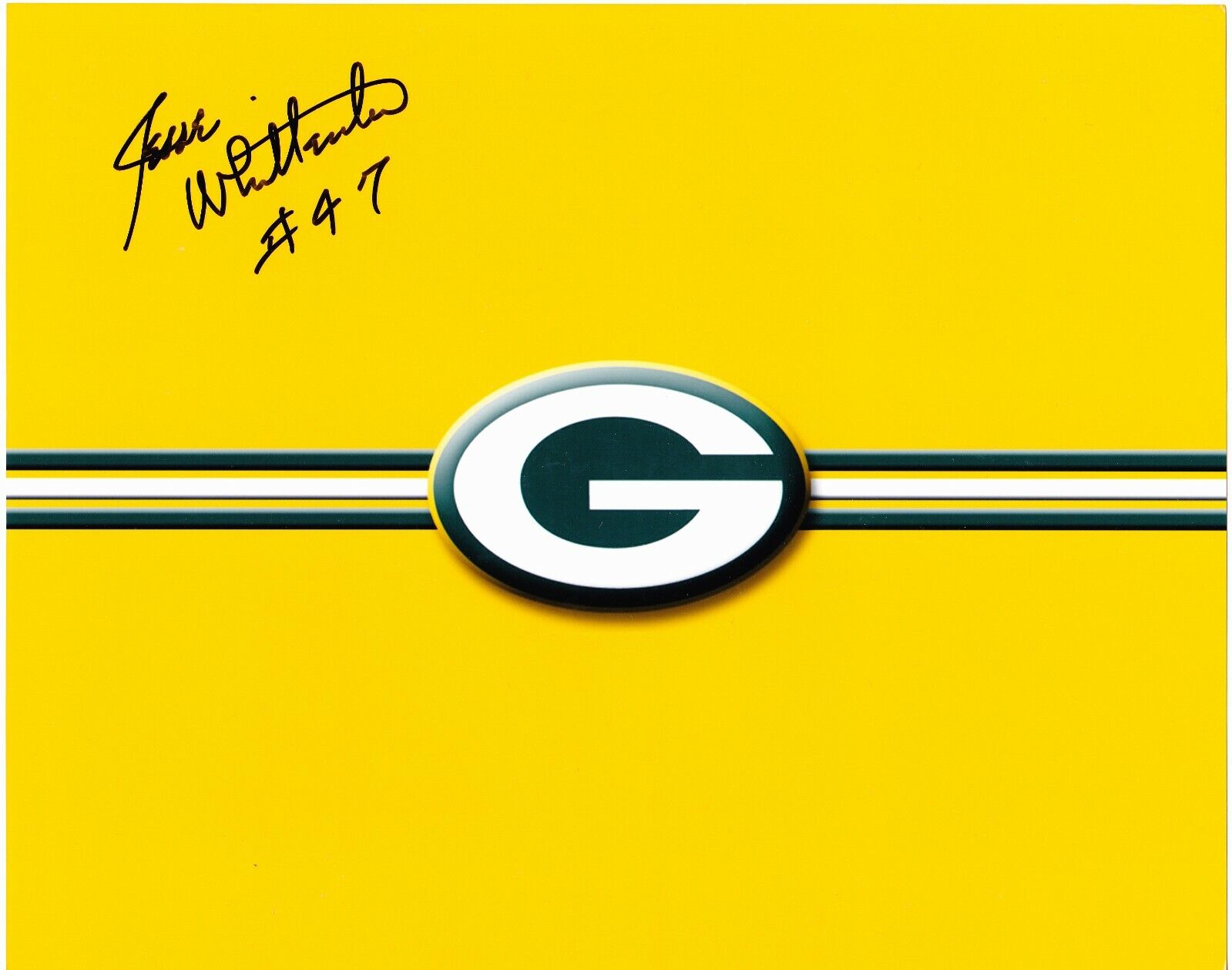 Jesse Whittenton signed 8x10 Green Bay Packers Logo color Photo Poster painting (Dec)