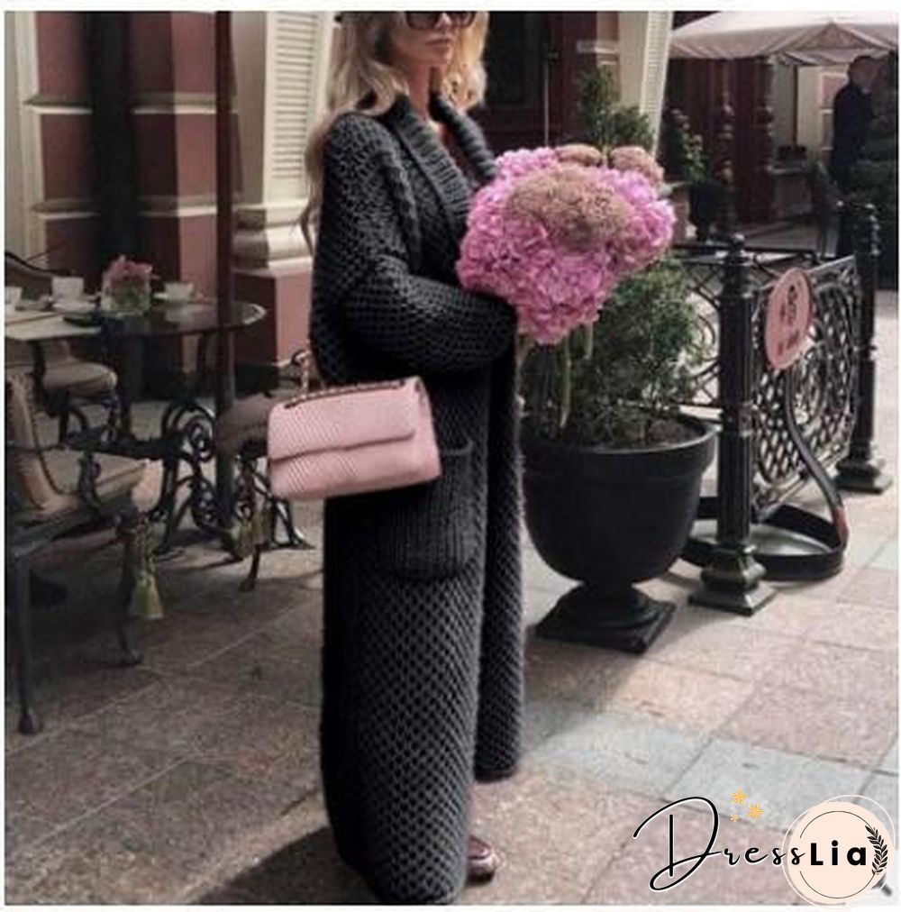 Long Pure Color Pocket Outerwear