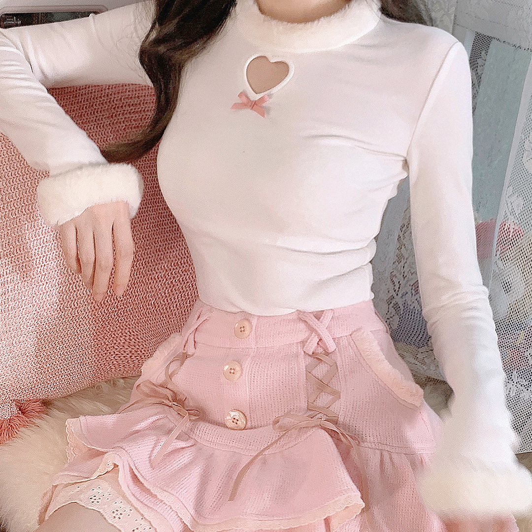 Kawaii Cute Heart Fluffy Pullover SP16871
