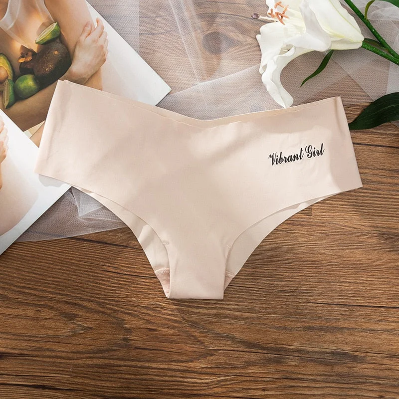 Women Ice Silk Underwear Sexy Solid Color Panties Fashion Seamless Comfort Briefs Low Waist Seamless Underpants Female Lingerie