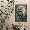 (40*60cm)Black Wolf - Full Round Drill Diamond Painting