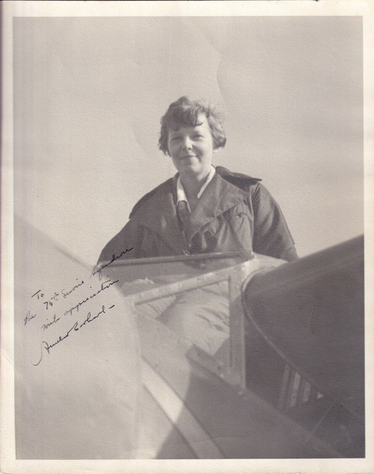 Amelia Earhart REAL SIGNED Original Aviator Photo Poster painting JSA Full LOA Pilot RARE w Insc