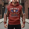 Men's Vintage 250th Anniversary American Flag Eagle Print Pocket Hoodie by Inlyline