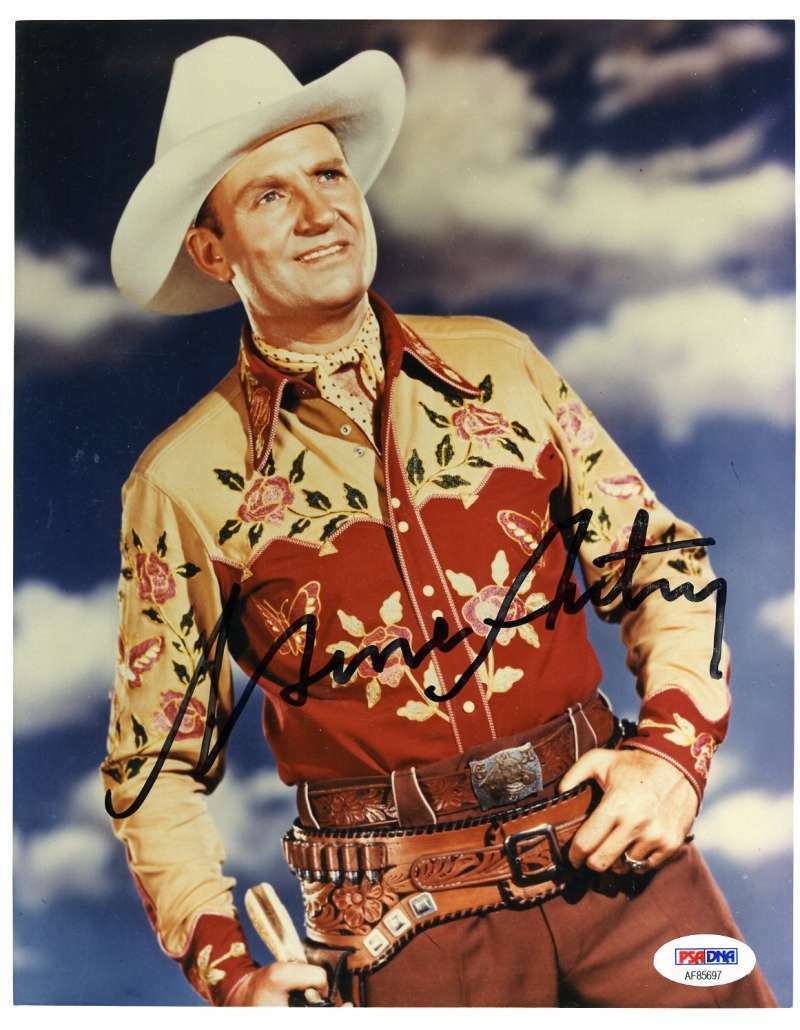 Gene Autry Psa Dna Coa Hand Signed 8x10 Photo Poster painting Autograph