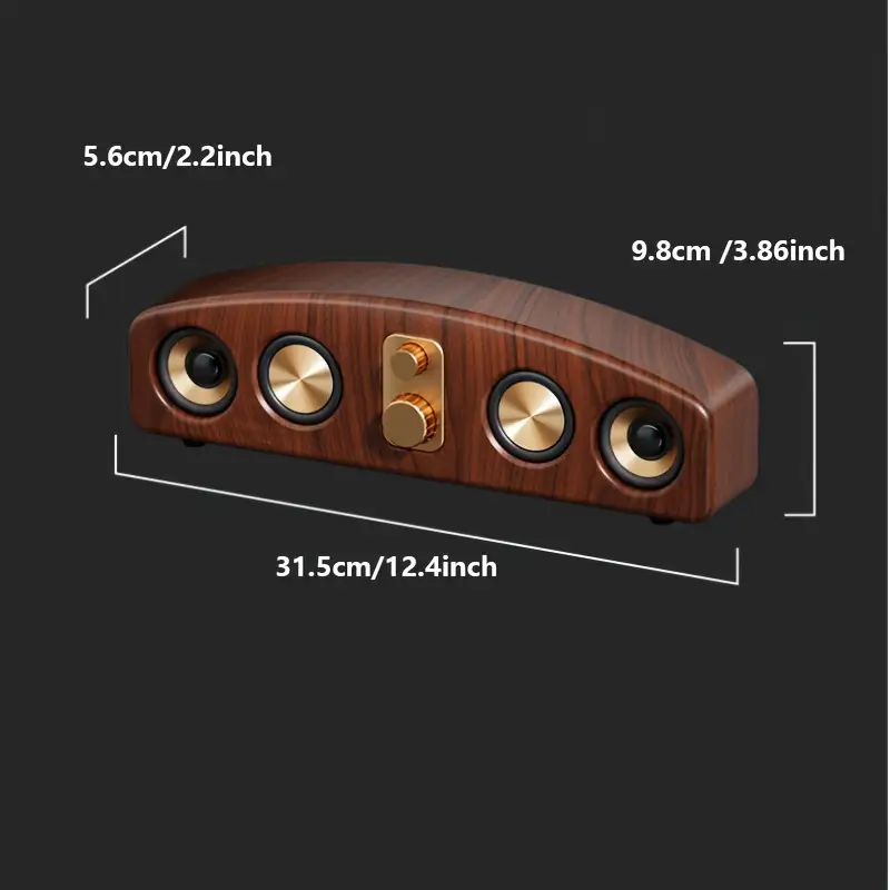 5 0 channel wireless speaker system with subwoofer wireless smart soundbar home theater stereo compatible with tv pc smartphone tablet ideal for parties gaming movies elegant wood grain portable design with low frequency type c and 5 watt and perfect gift for music lovers Product details 9