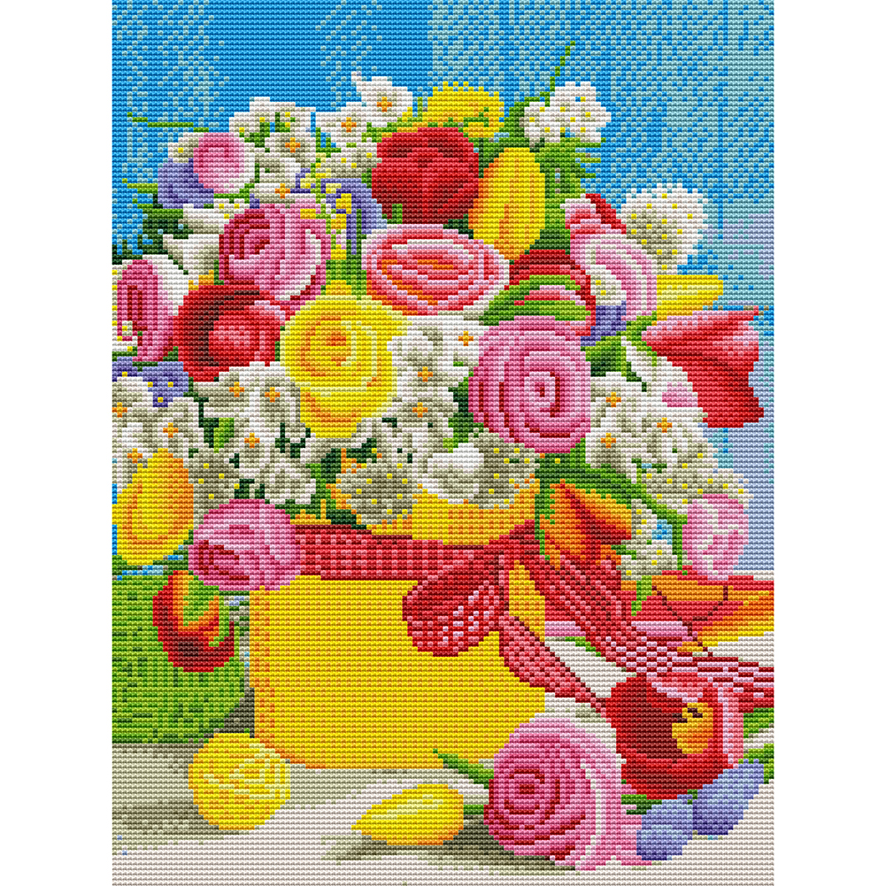

Colorful Rose - 11CT Stamped Cross Stitch - 36*46CM, 501 Original