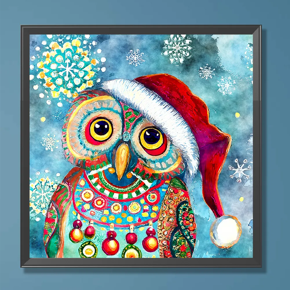 Full Round Diamond Painting 30*30cm - Christmas Owl