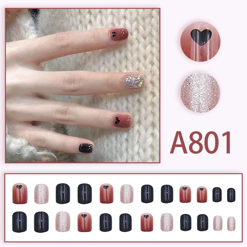 New Popular Simple Wearable Nail Patch 24 Pieces Boxed Pure Desire Style High Sense Factory Direct Sales