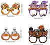 4PCS DIY Diamond Painting Halloween Glasses for Kids and Adults, Funny Crystal Rhinestone Art Eyewear Decoration for Halloween Party Favors, Photo Booth Props, No Lenses