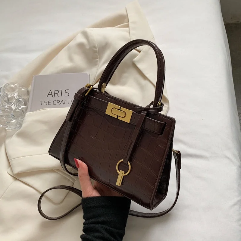 Crocodile pattern Small Tote bag 2021 Winter New Quality PU Leather Women's Designer Handbag Luxury brand Shoulder Messenger Bag