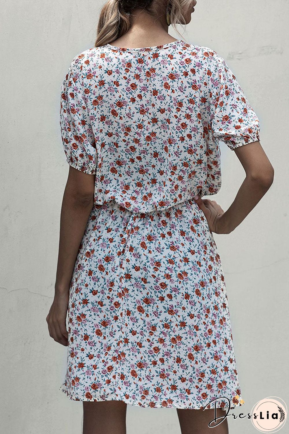 Fashion Casual Print Split Joint V Neck A Line Dresses