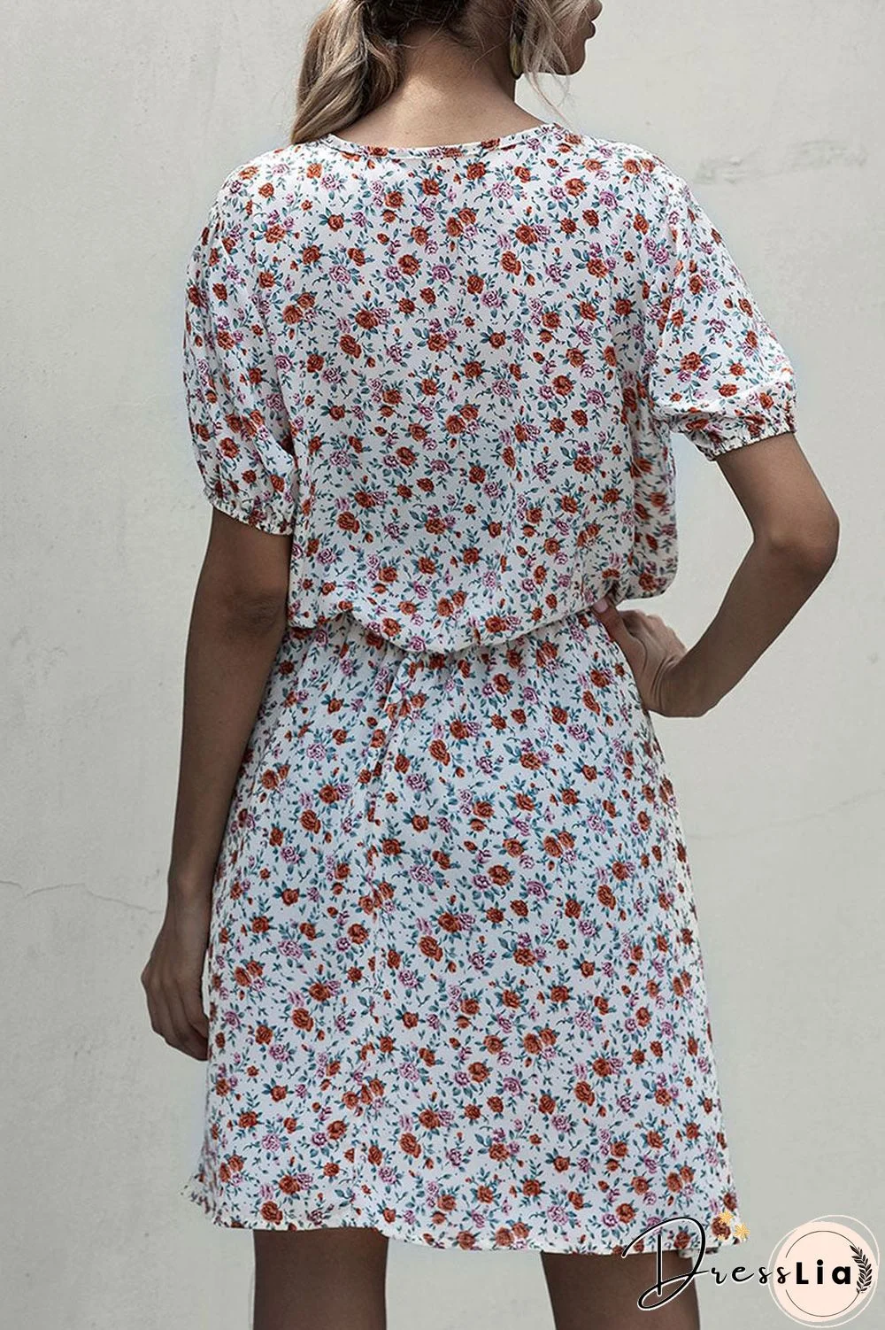 Fashion Casual Print Split Joint V Neck A Line Dresses