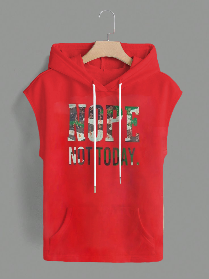 NOPE Not Today Pocket Drawstring Hooded Tee