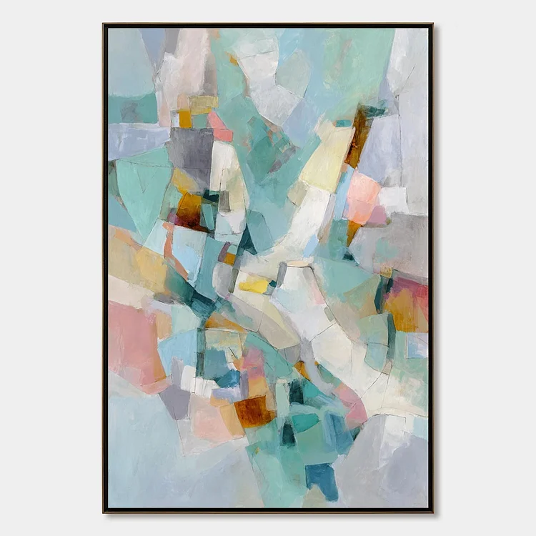MOSAIC DREAM: Colorful Modern Abstract Geometric Painting（Canvas painting）