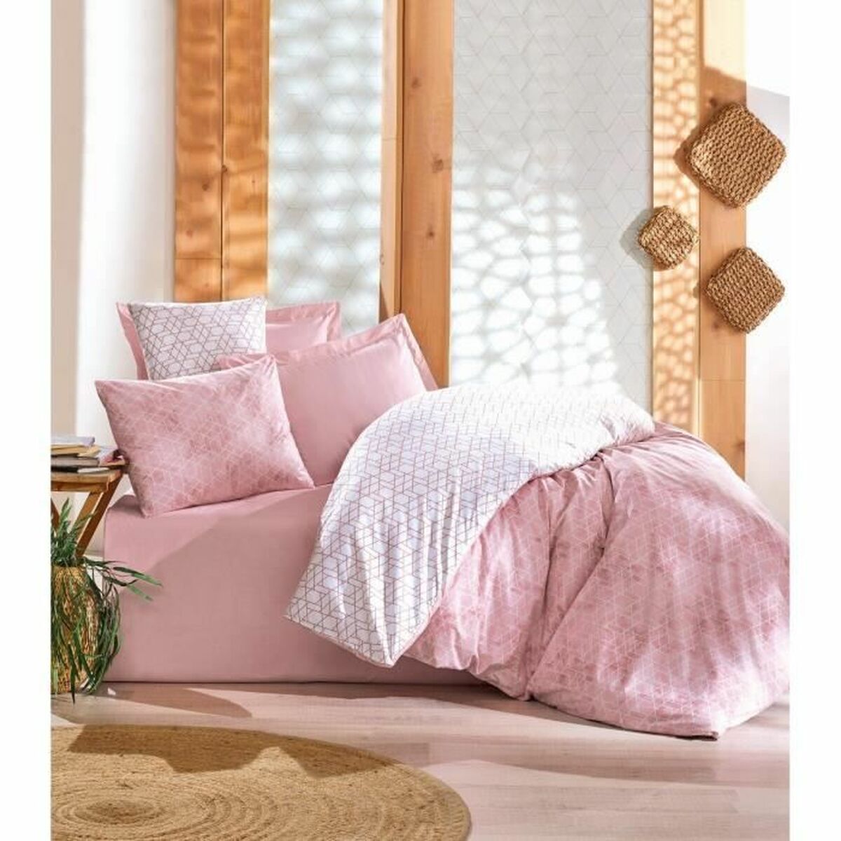 Duvet cover set Pink 220 x 240 cm