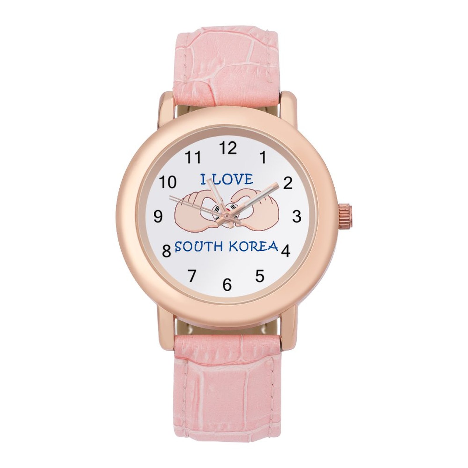I Love South Korea Women's Leather Strap Watch
