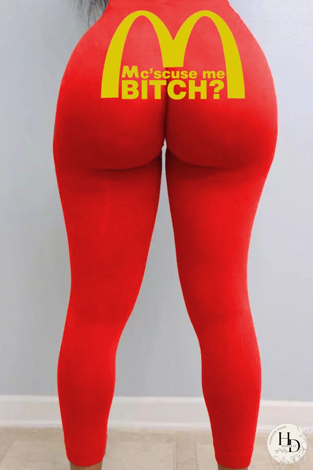 Red and white Sexy Print Skinny Bottoms