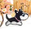 Husky DIY Beads Needlework Keychain Craft Mosaic Beads Embroidery Keyrings Art