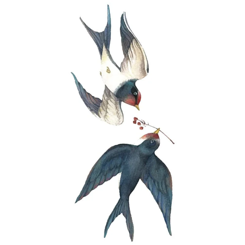 New Small Fresh Temporary Tattoo Men and Women Waterproof Feather Body Art Fake Tattoo Arm Finger Dreamcatcher Tattoo Stickers