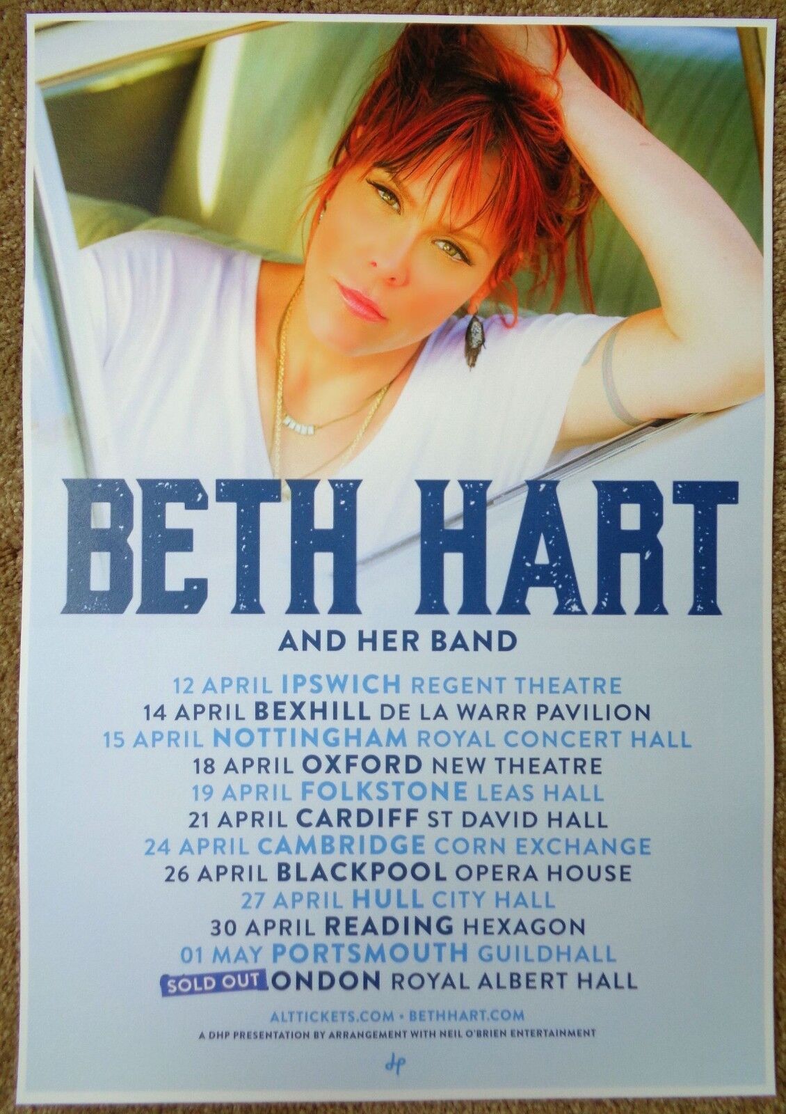 BETH HART 2018 Tour POSTER United Kingdom Concert