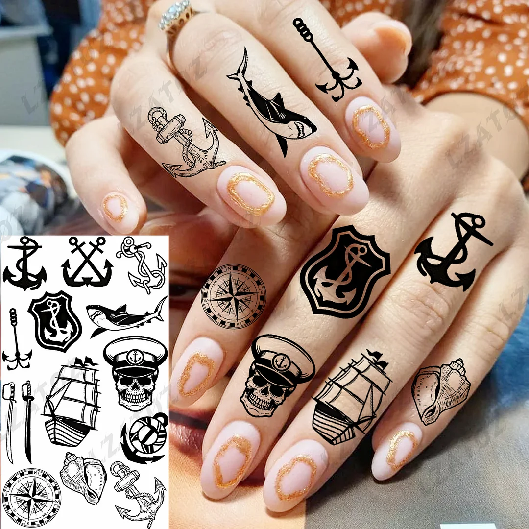 Sdrawing Eye Flower Temporary Tattoos For Woman Adults Rose Butterfly Tiny Fake Tattoo Sticker 3D Finger Waterproof Tatoos