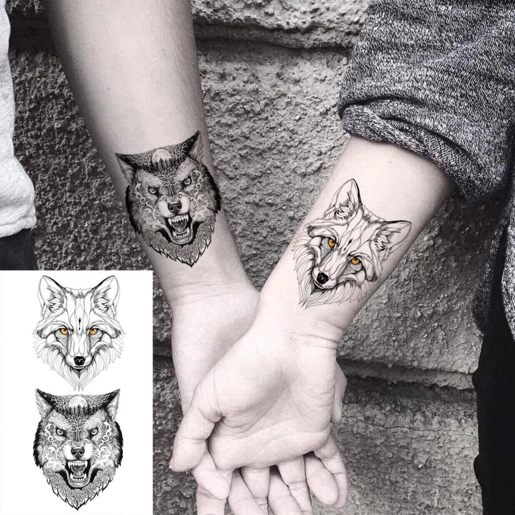 Black Little Flower Fashion Finger Temporary Tattoos For Women Adult Leaves Daisy Rose Fake Tattoo Letter Body Art Tatoos Decal