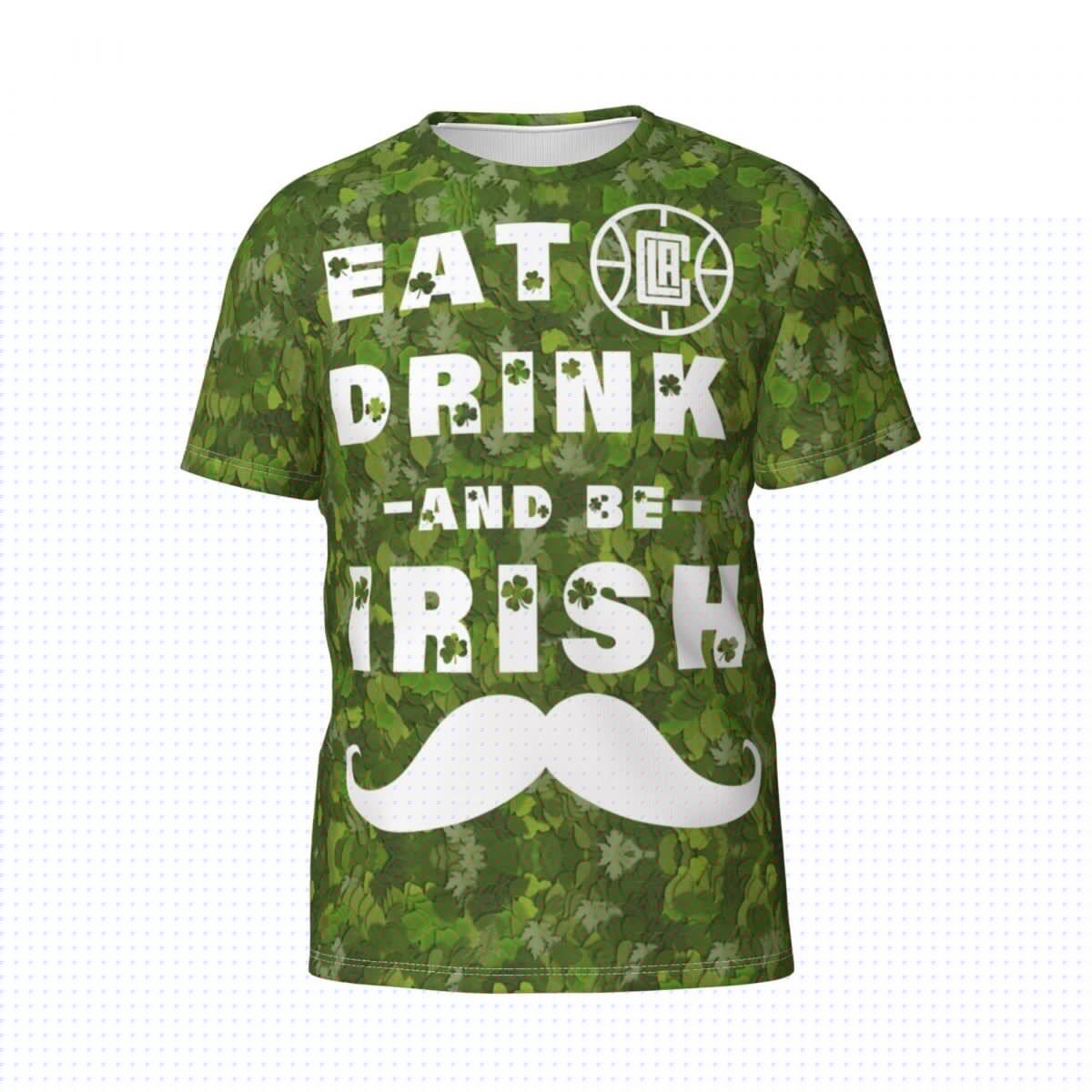 Los Angeles Clippers St. Patrick's Day Eat Drink And Be Irish Printed Men's T-Shirt
